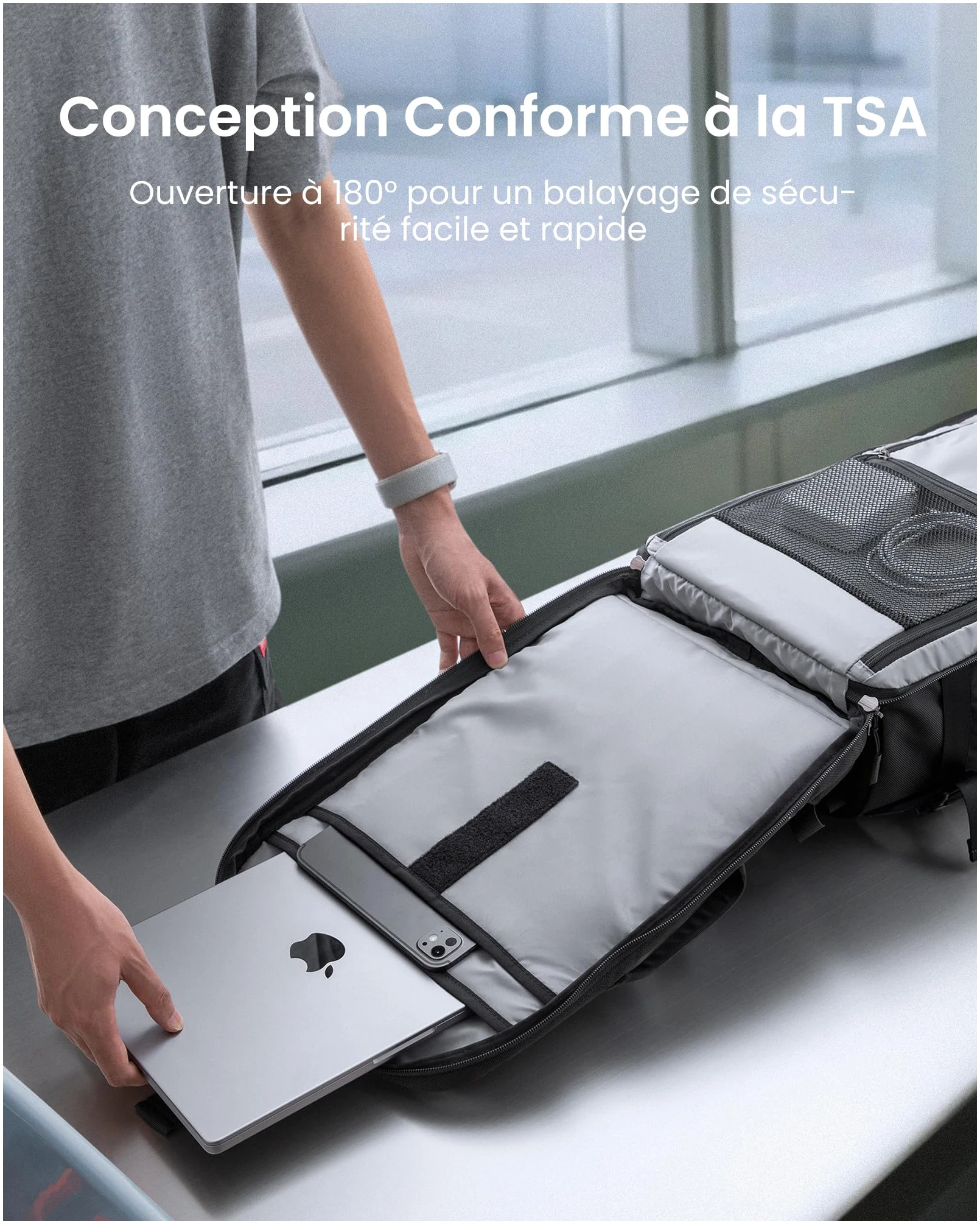 Sac à dos cabine Tomtoc 28L imperméable 45x36x20 compatible EasyJet – Image 6
