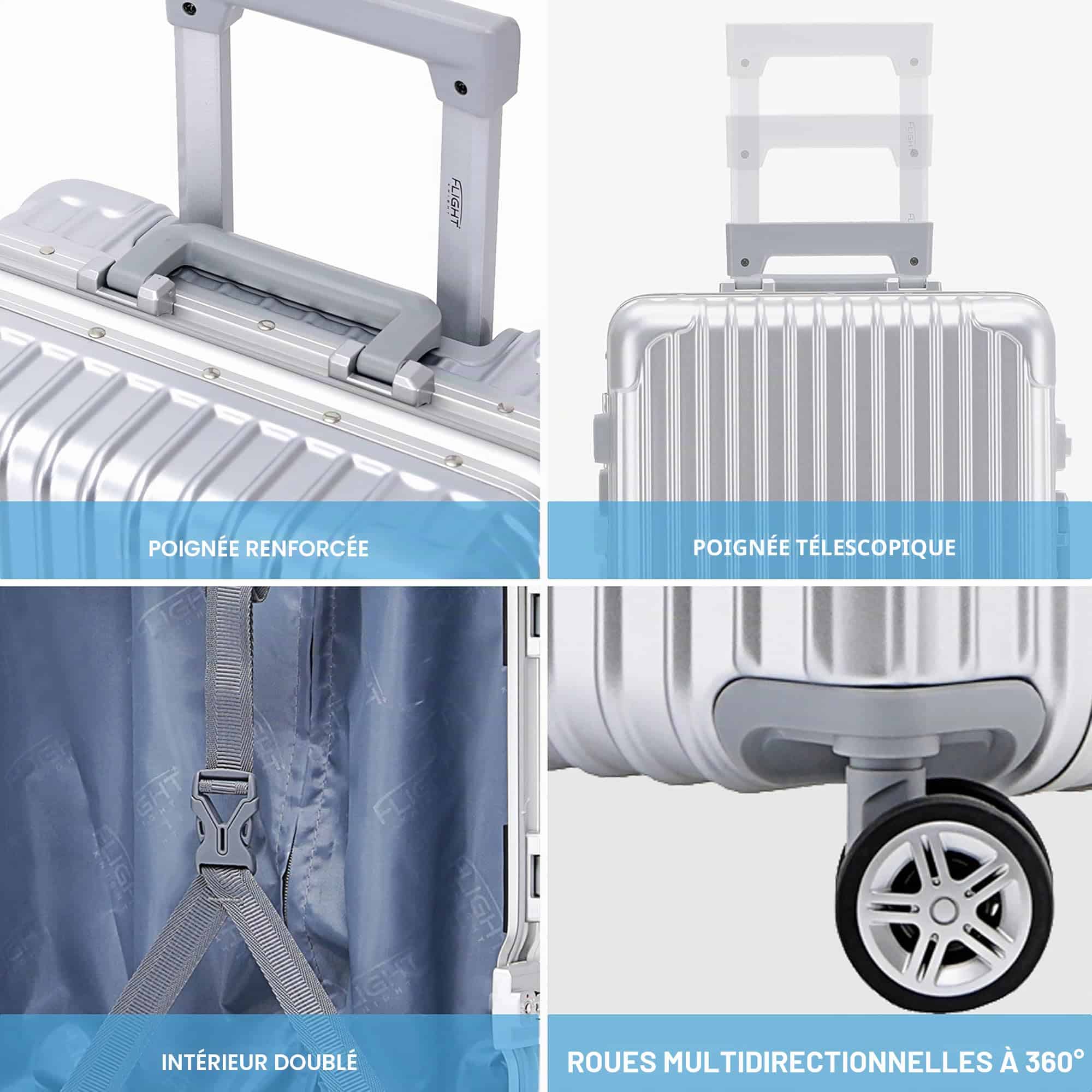 Valise cabine rigide Flight Knight 8 roues 55 L serrure TSA – Image 5