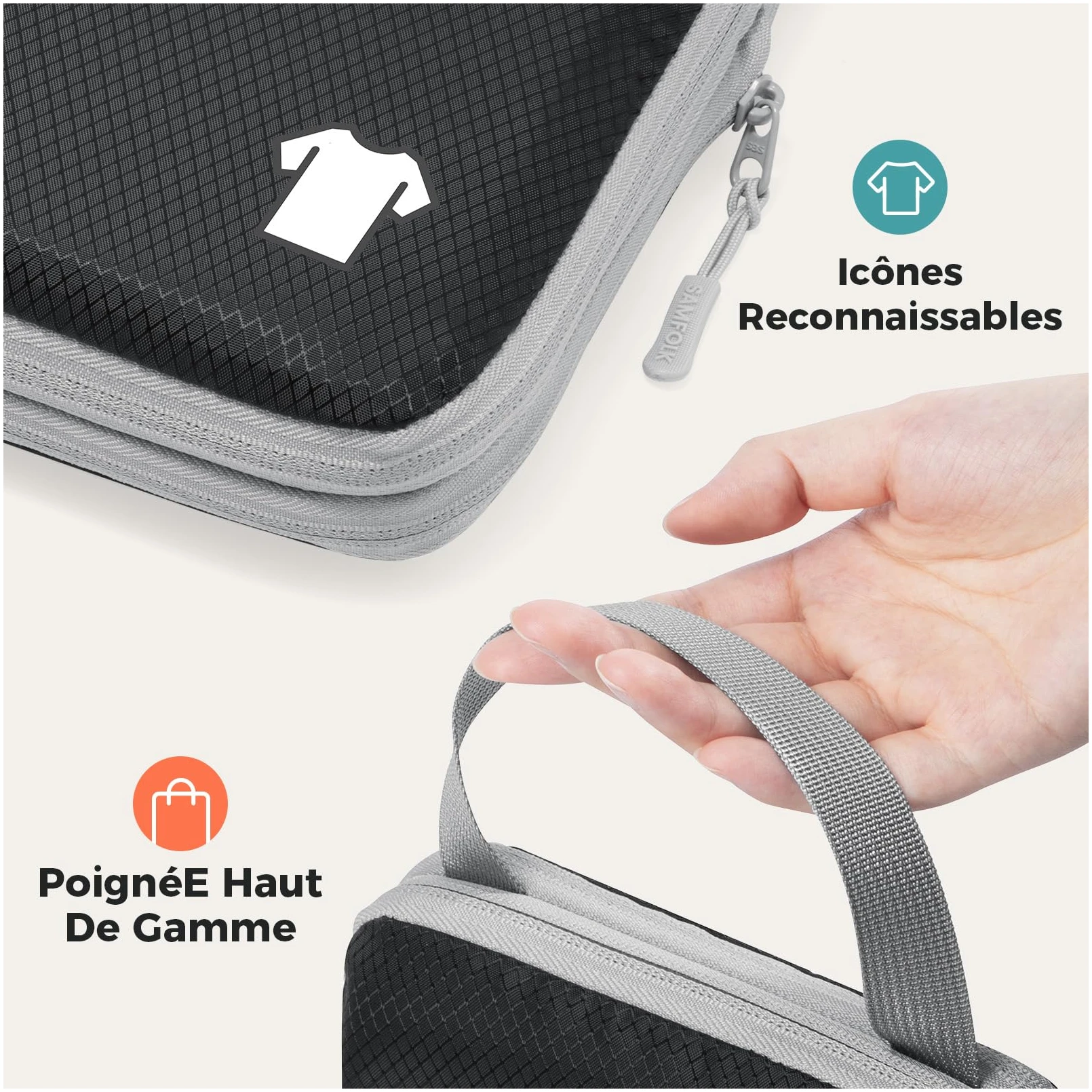 Organisateur de valise 8 pièces Packing Cubes Compression – Image 4
