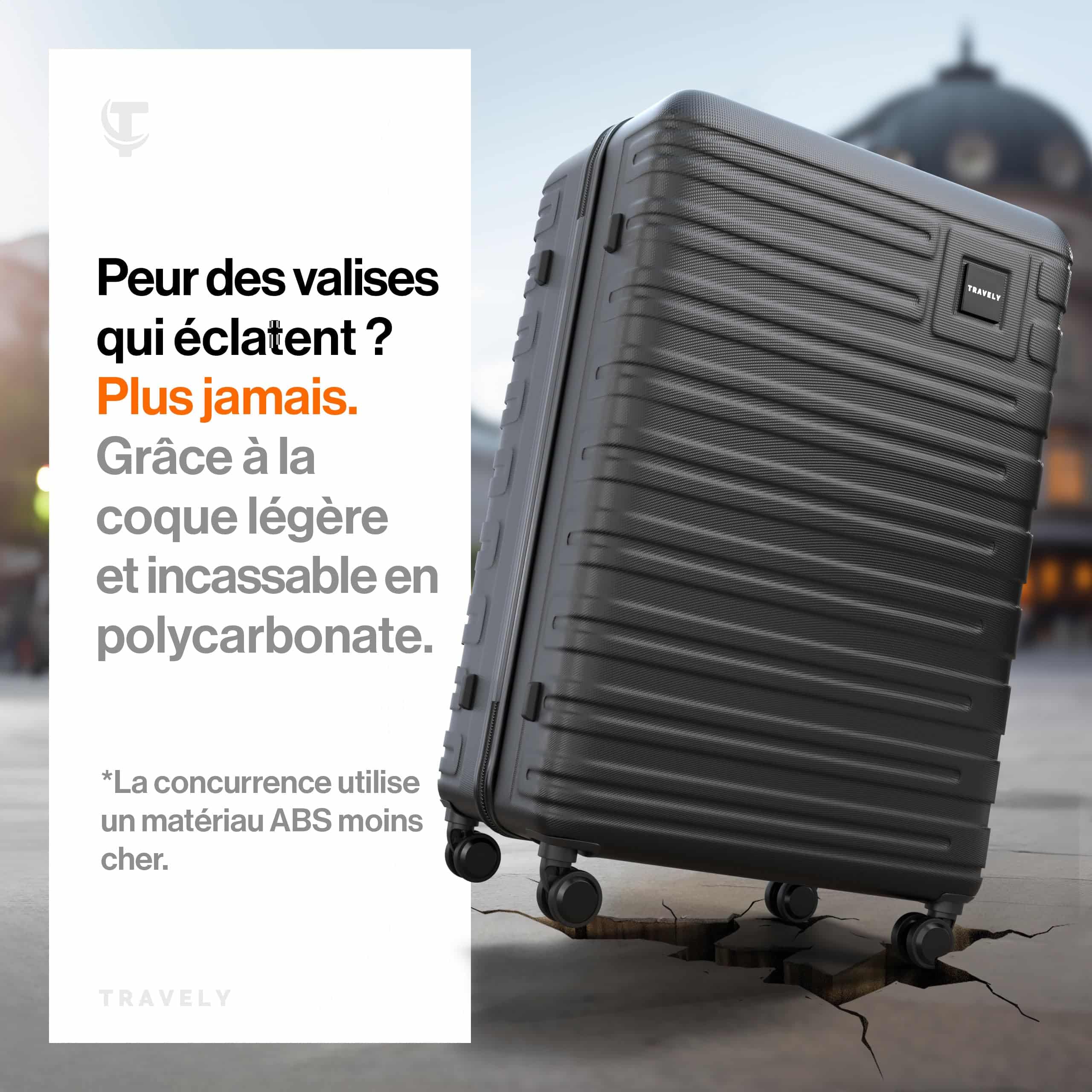 Grande valise rigide Travely XXL 87 cm 150 litres avec serrure TSA – Image 3