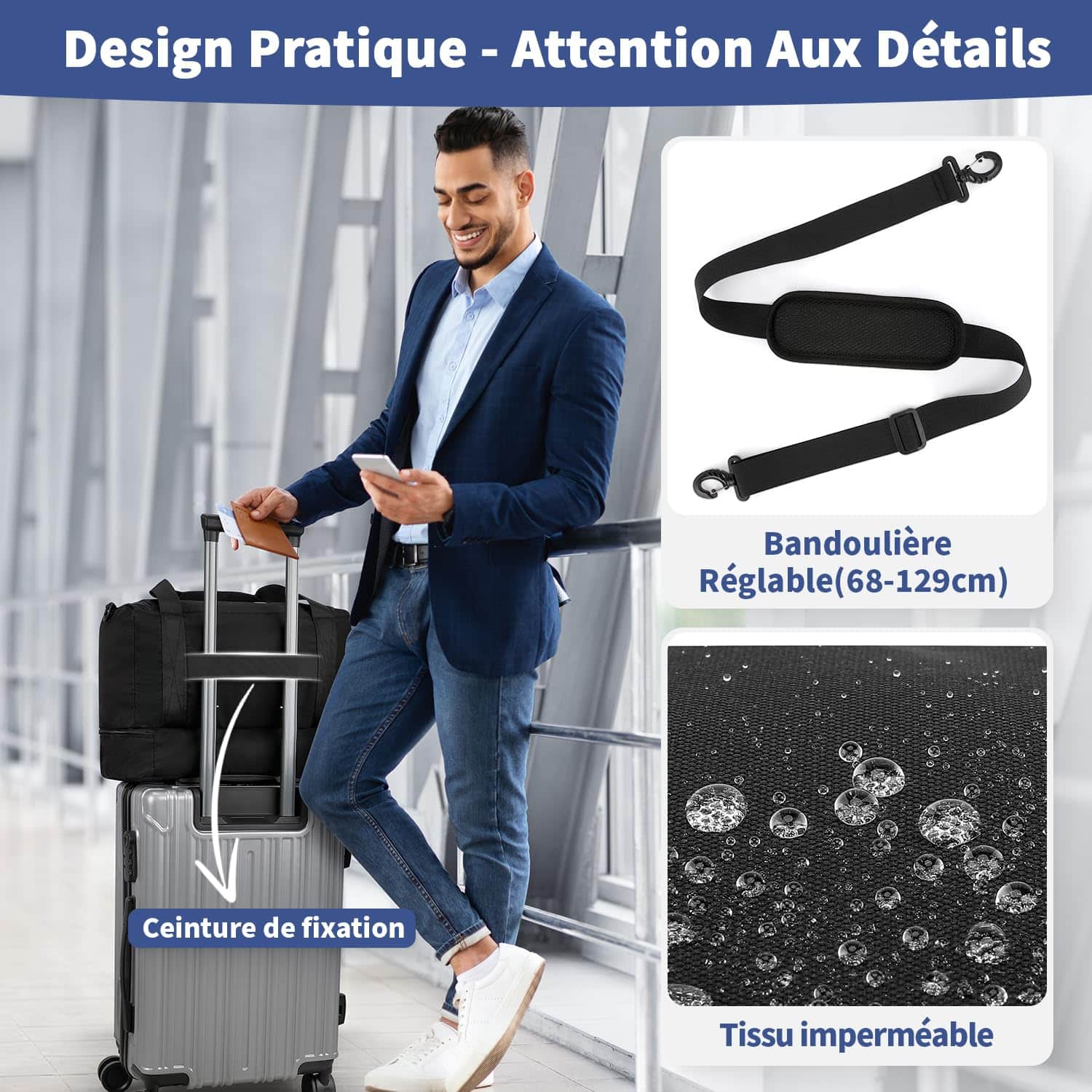 Sac de voyage cabine Vsnoon 40x30x20 pliable imperméable 24L – Image 6