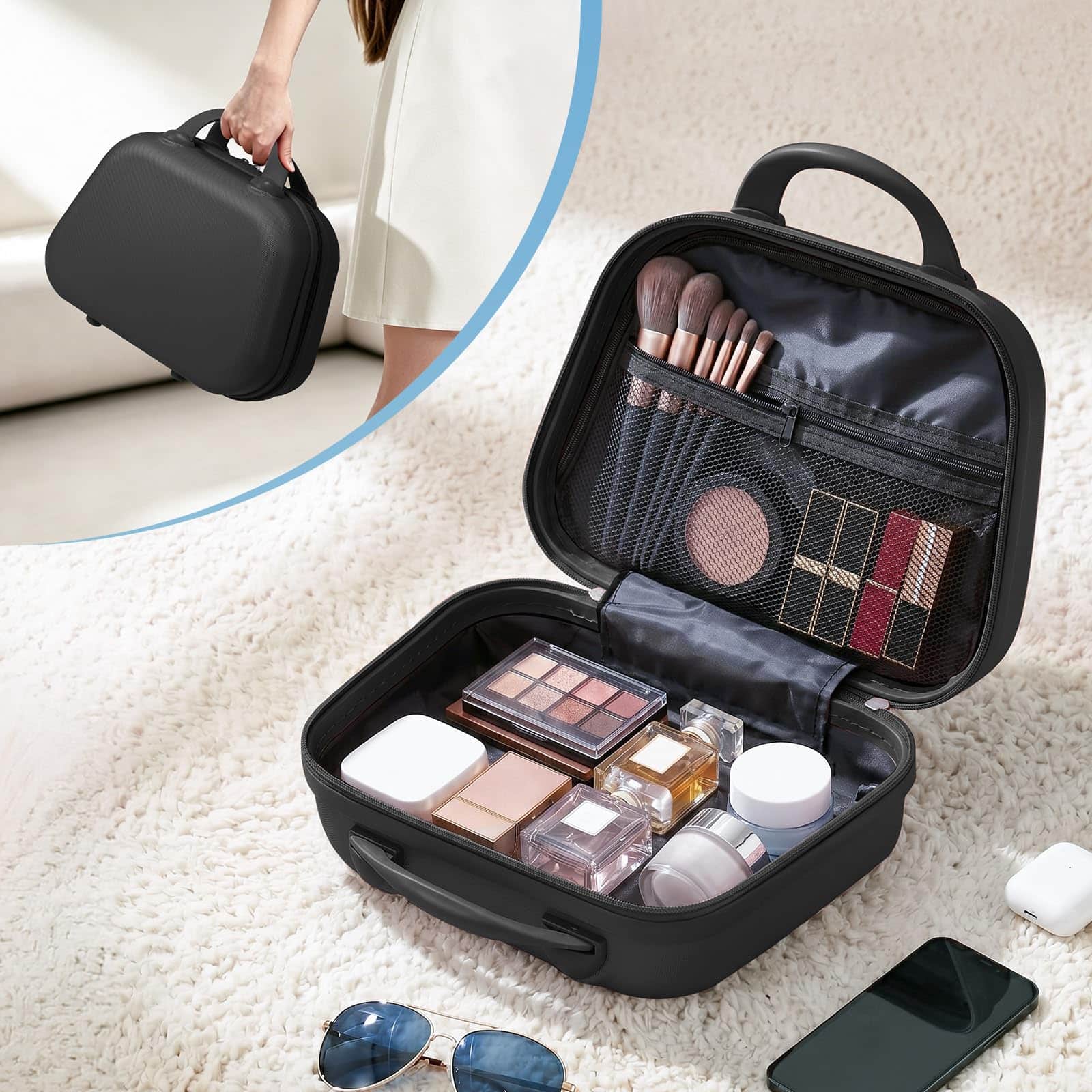 Set de 2 valises cabine LALAHO rigides ABS avec vanity case – Image 4