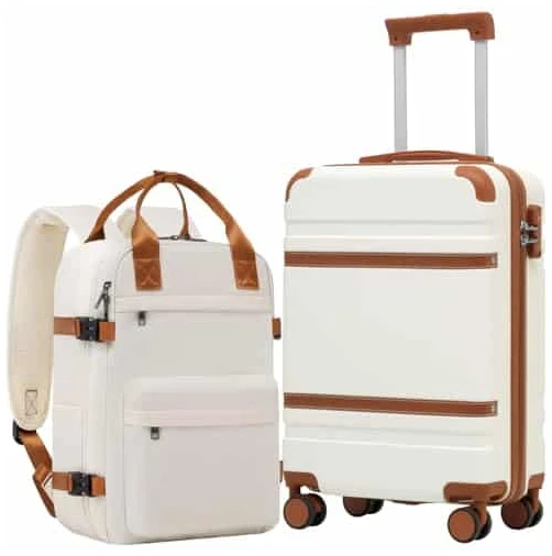 Valise cabine rigide Coolife 55x35x20 avec serrure TSA et 4 roulettes