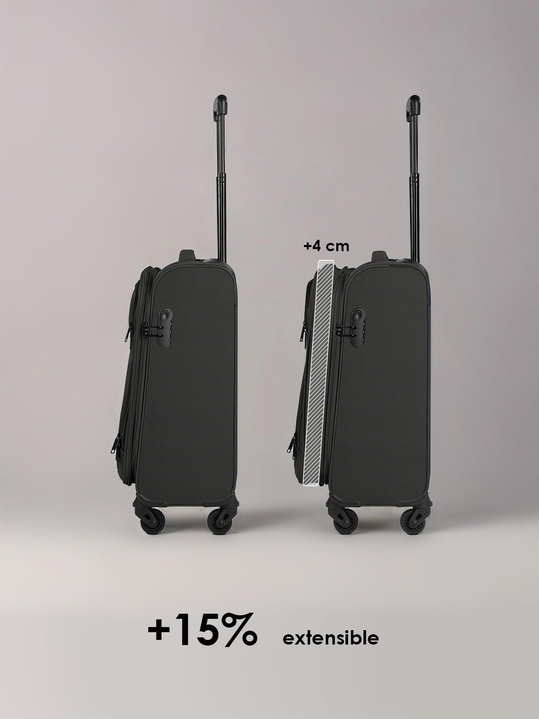 Valise cabine souple Smartbox 56 cm extensible 4 roues 42 litres – Image 4