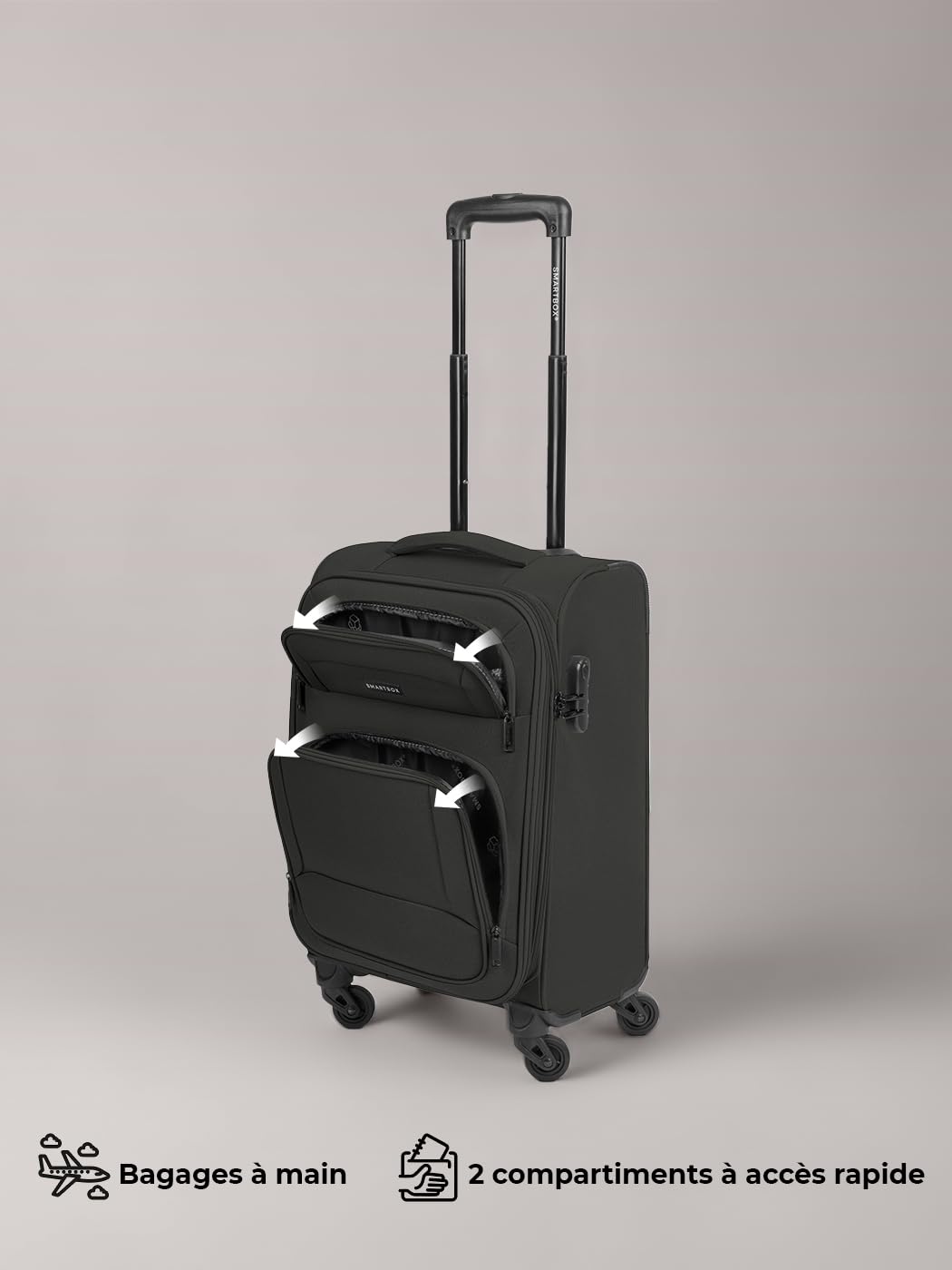 Valise cabine souple Smartbox 56 cm extensible 4 roues 42 litres – Image 6