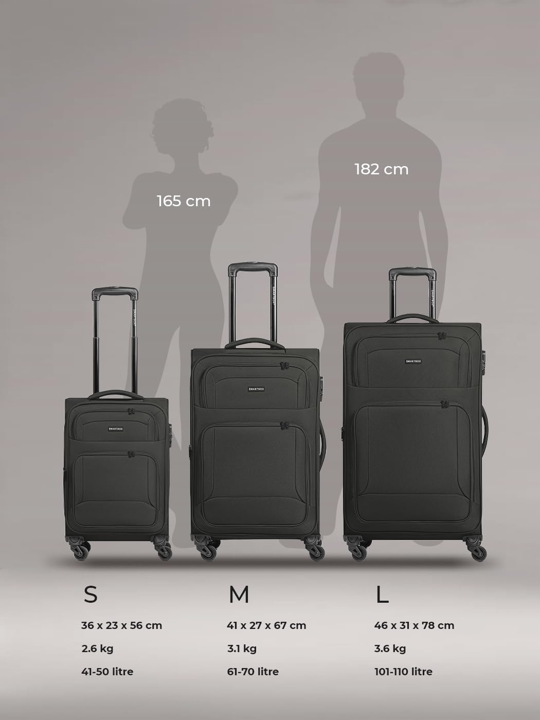 Valise cabine souple Smartbox 56 cm extensible 4 roues 42 litres – Image 5