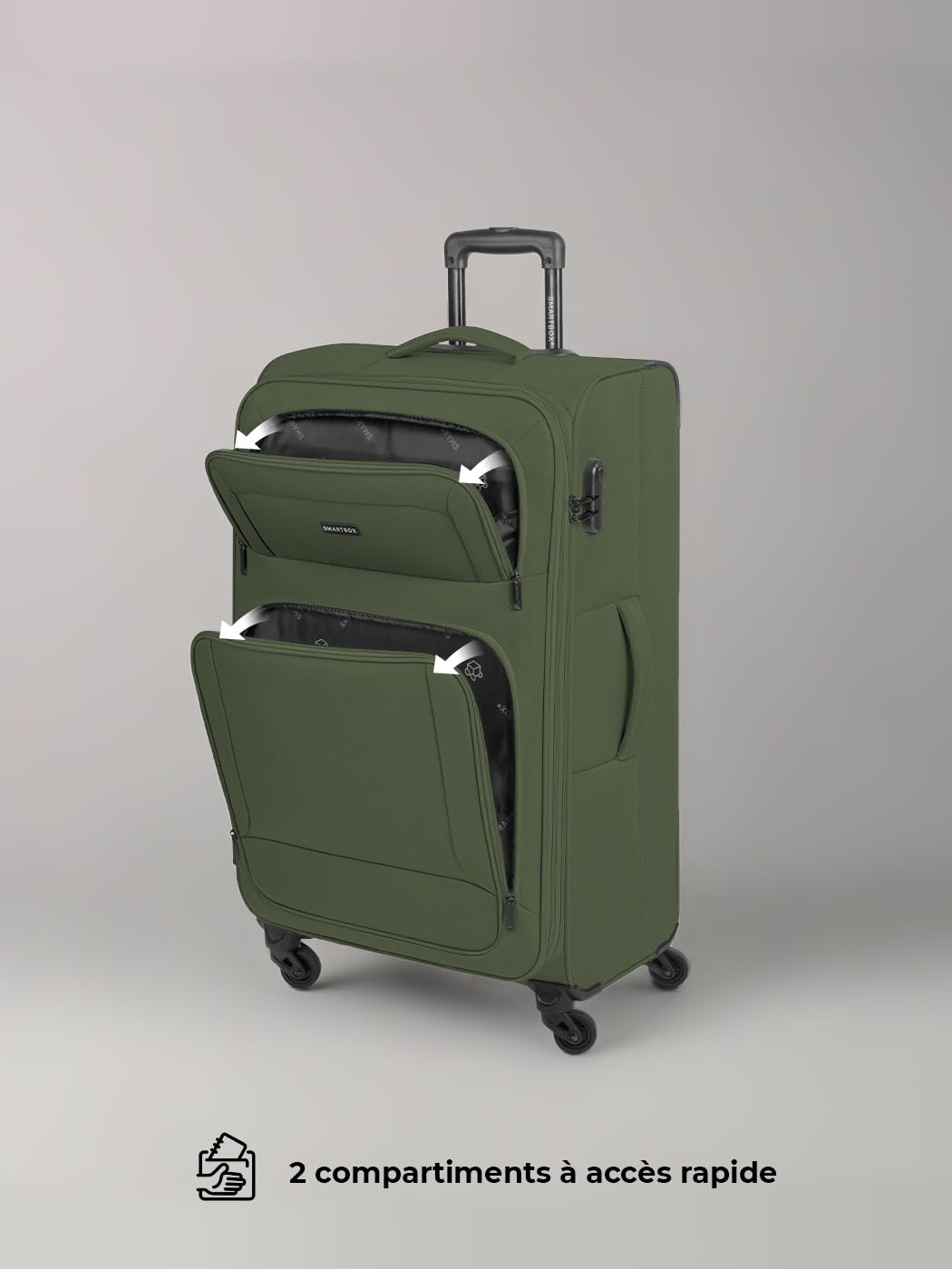 Grande valise souple Smartbox 78 cm extensible 100 litres 4 roues – Image 6