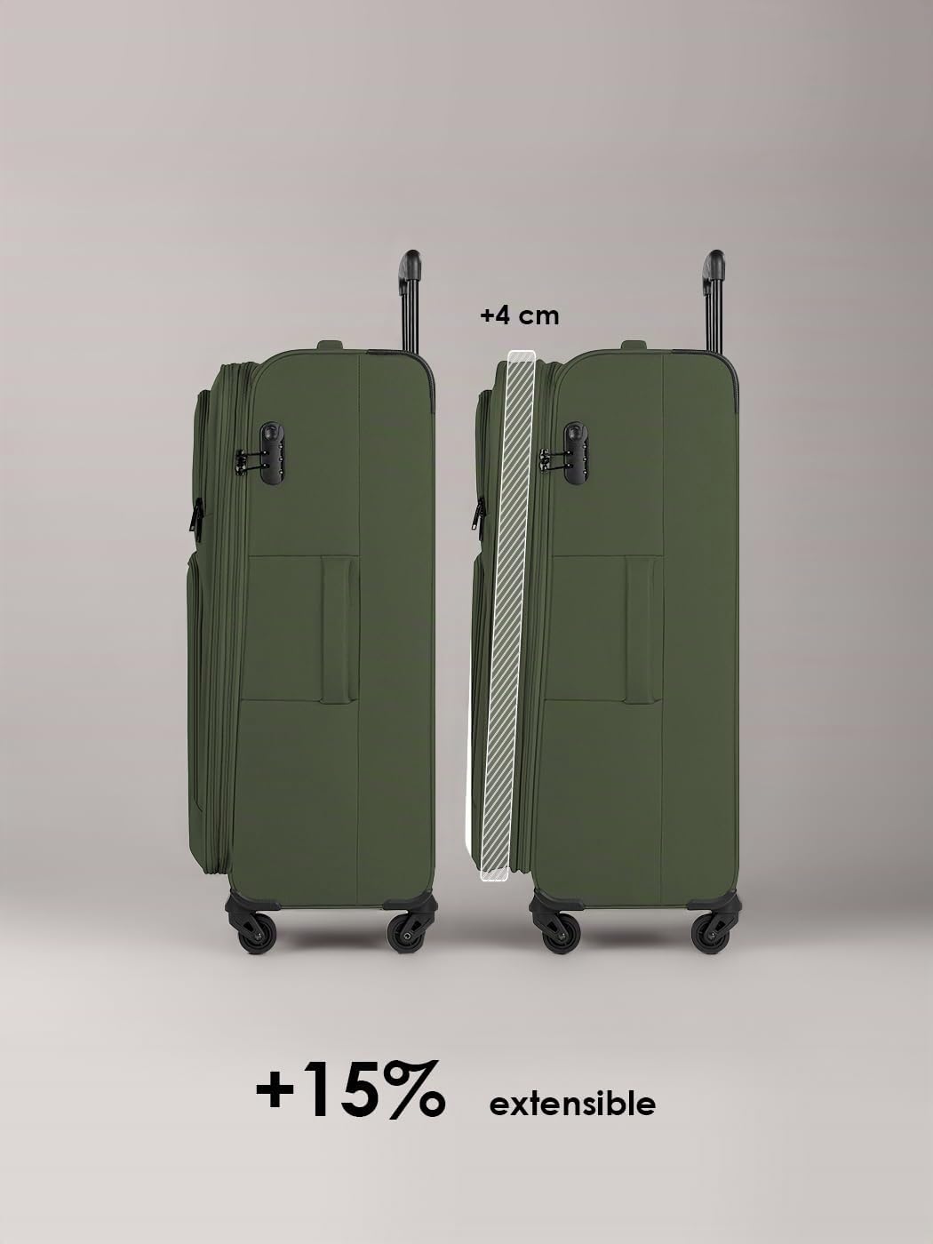 Grande valise souple Smartbox 78 cm extensible 100 litres 4 roues – Image 3