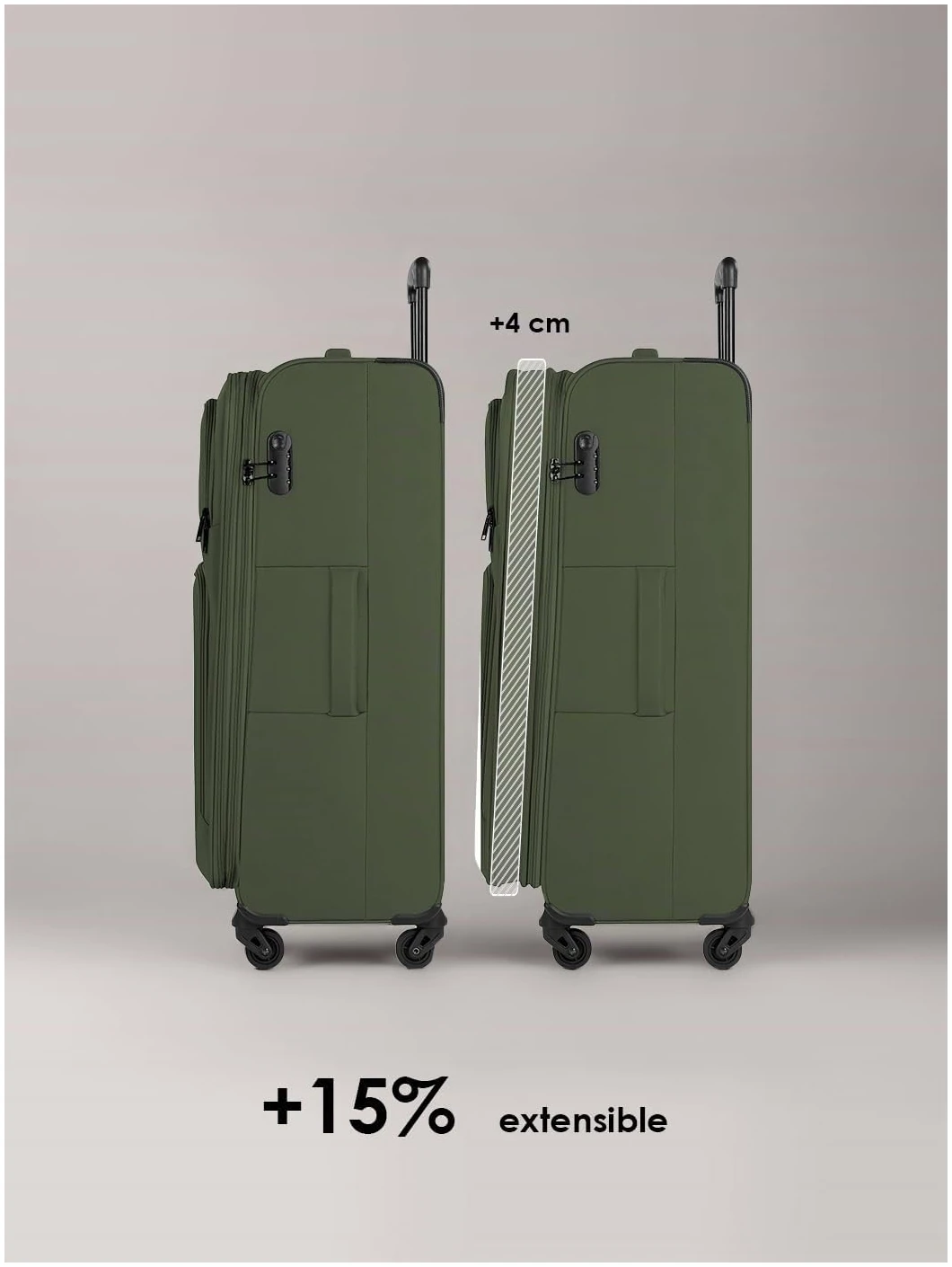 Grande valise souple Smartbox 78 cm extensible 100 litres 4 roues – Image 3