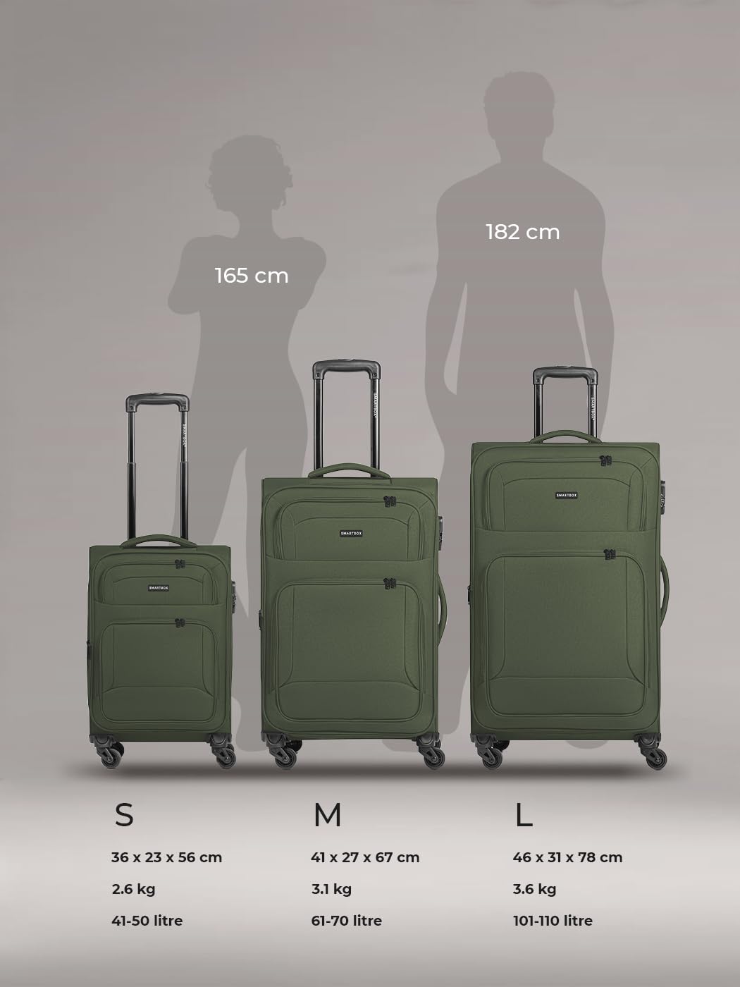 Grande valise souple Smartbox 78 cm extensible 100 litres 4 roues – Image 5