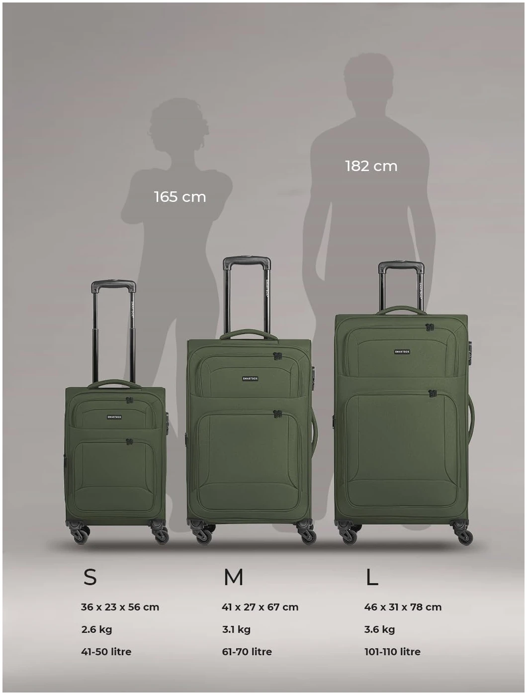 Grande valise souple Smartbox 78 cm extensible 100 litres 4 roues – Image 5