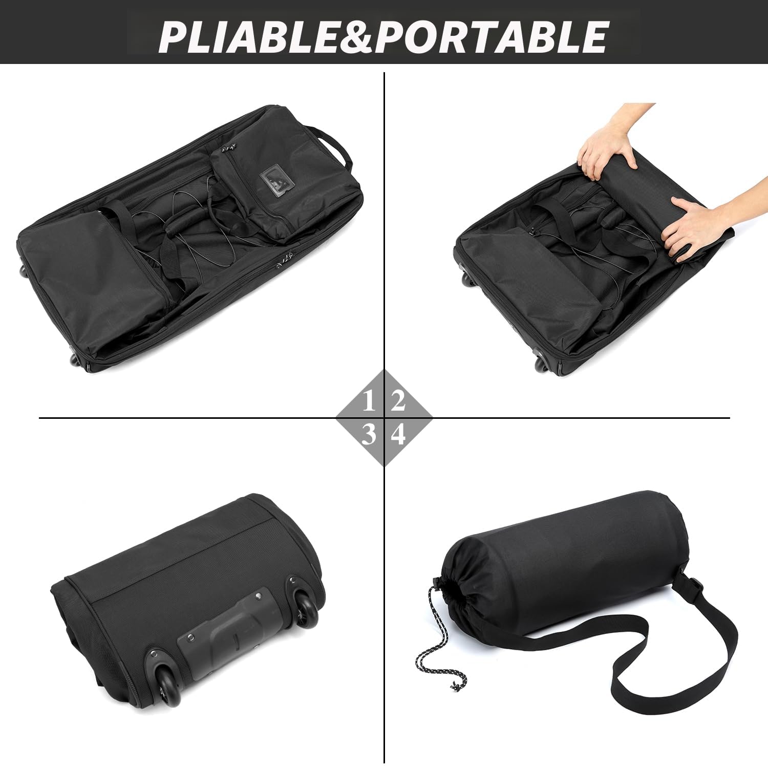 Sac de voyage à roulettes Laripwit XXL 130-170L pliable extensible – Image 4
