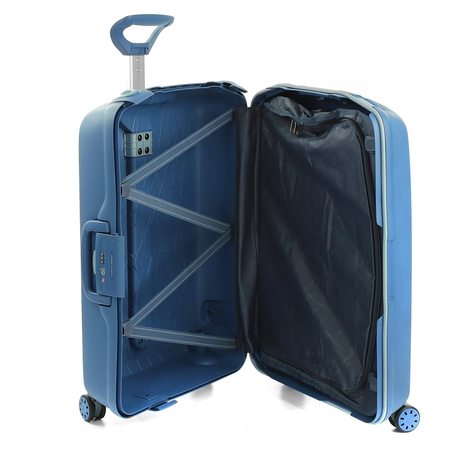 Grande valise rigide Roncato Light 75 cm 4 roues bleu avio – Image 5