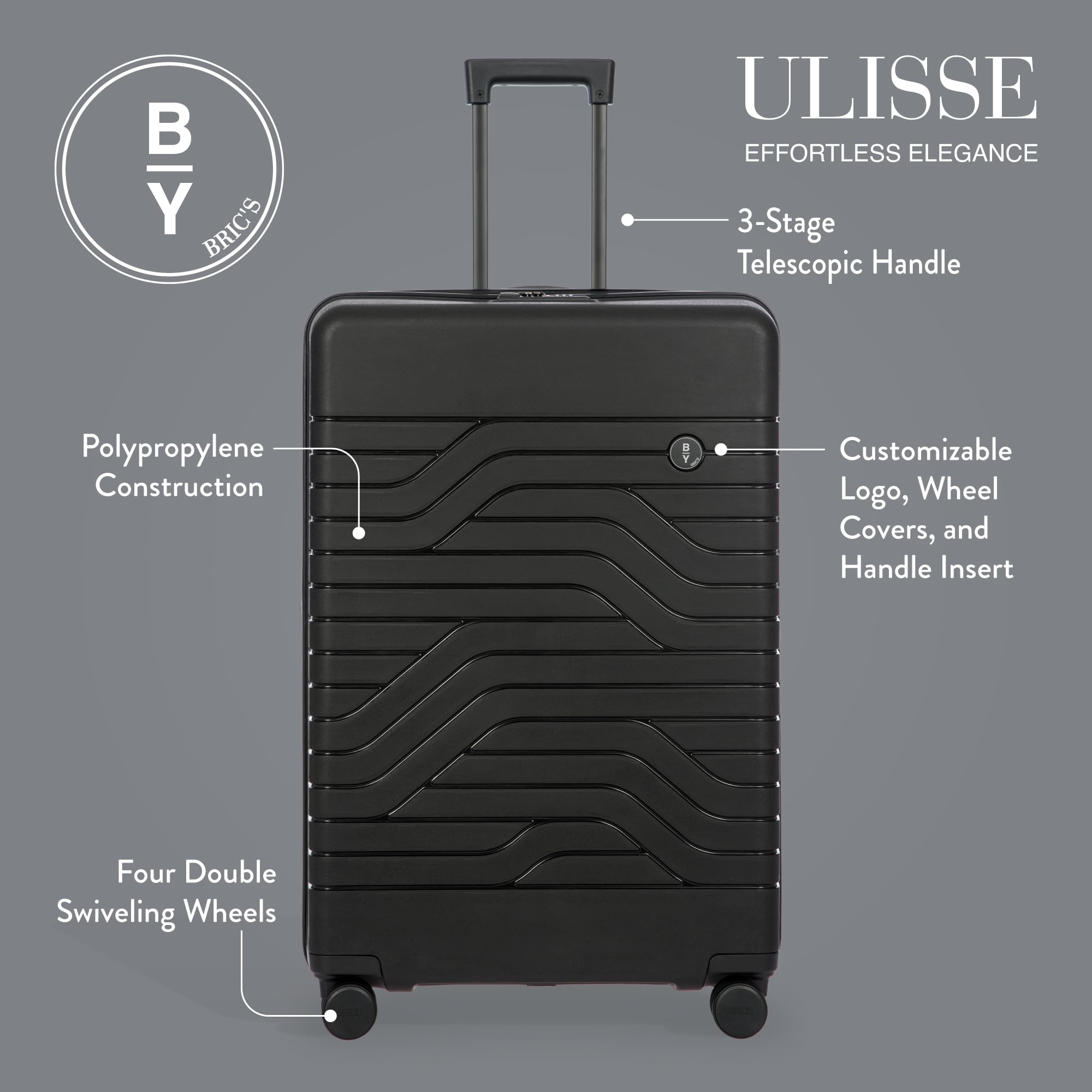 Valise trolley rigide grand format Bric's B/Y noire – Image 3