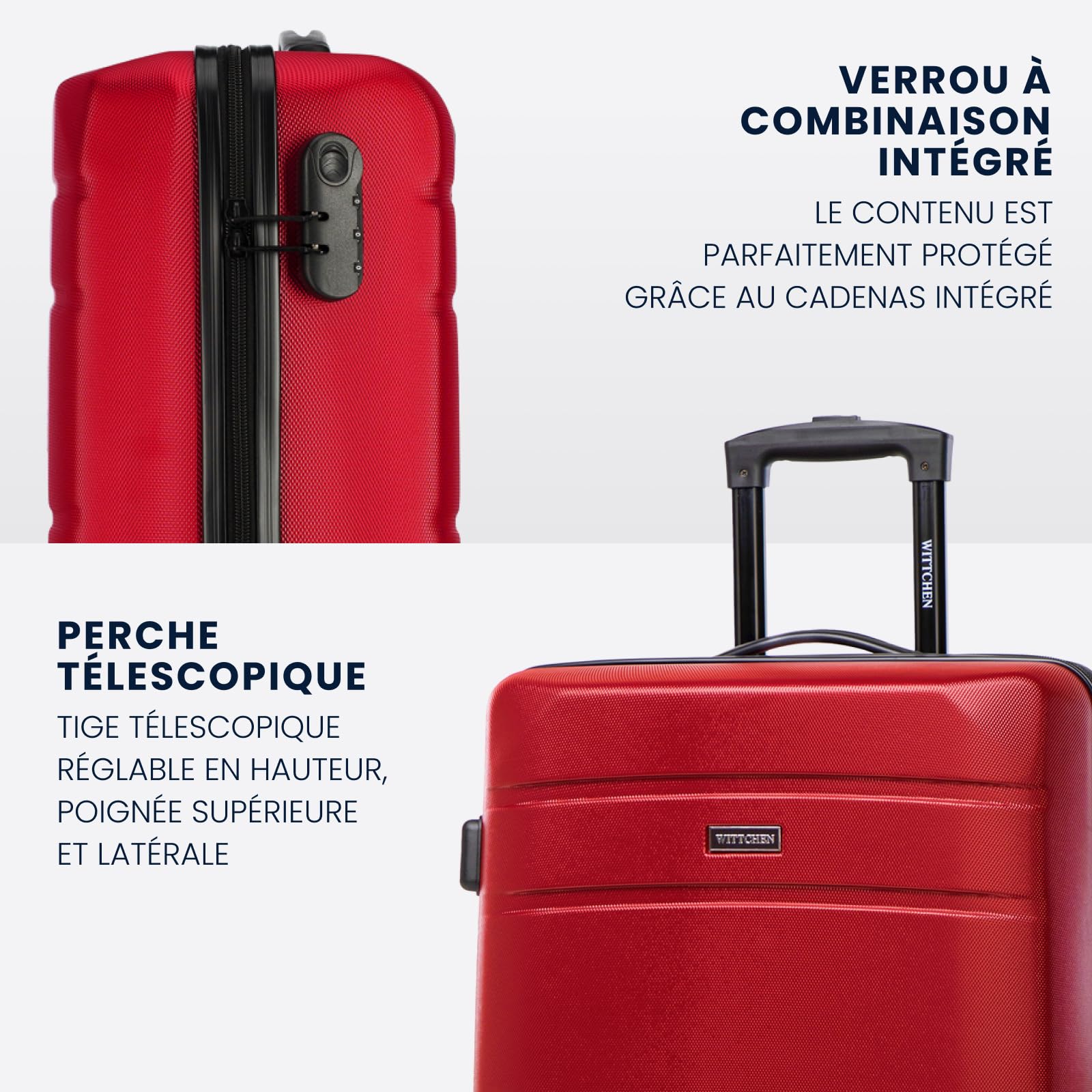Valise moyenne rigide Wittchen Globe Line 76 cm ABS 4 roues rouge – Image 5