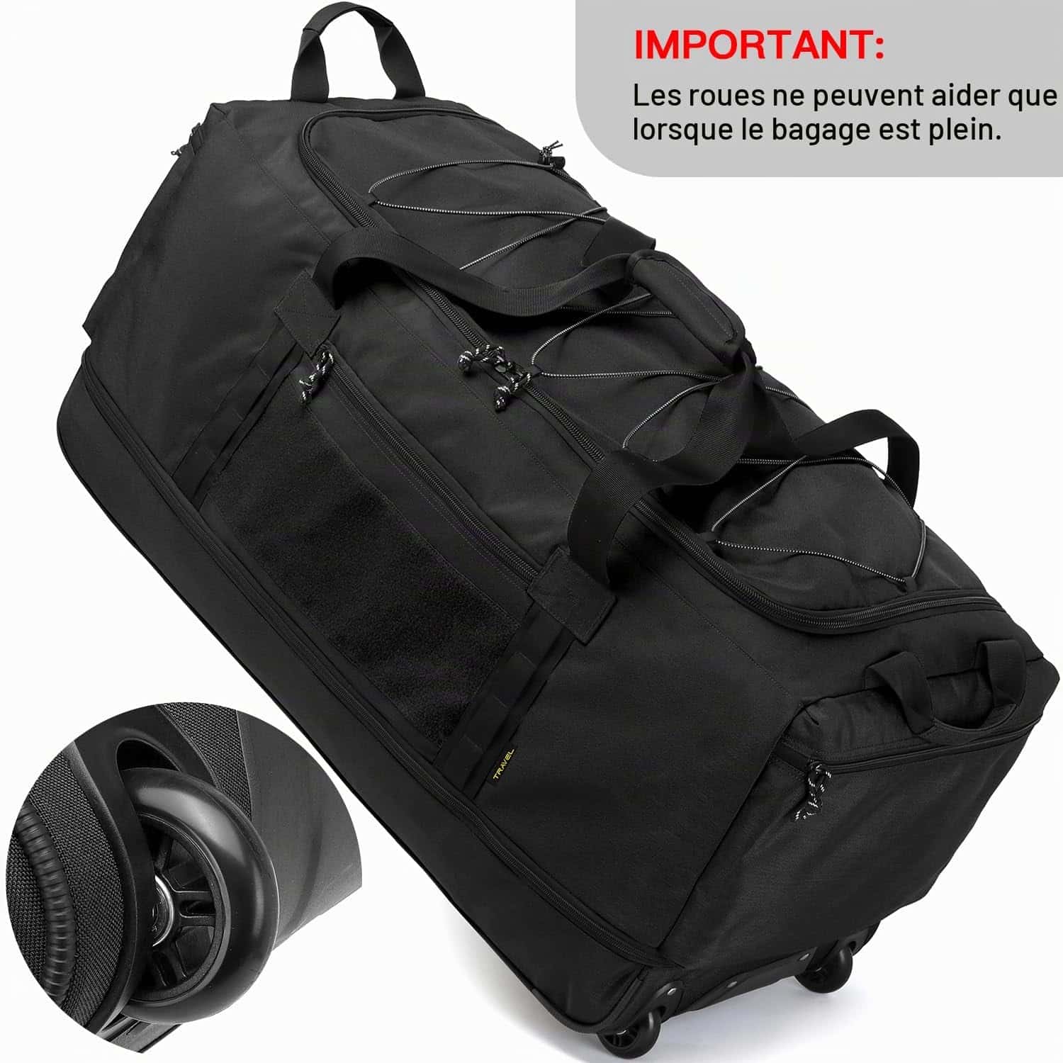 Sac de voyage à roulettes Laripwit XXL 130-170L pliable extensible – Image 6