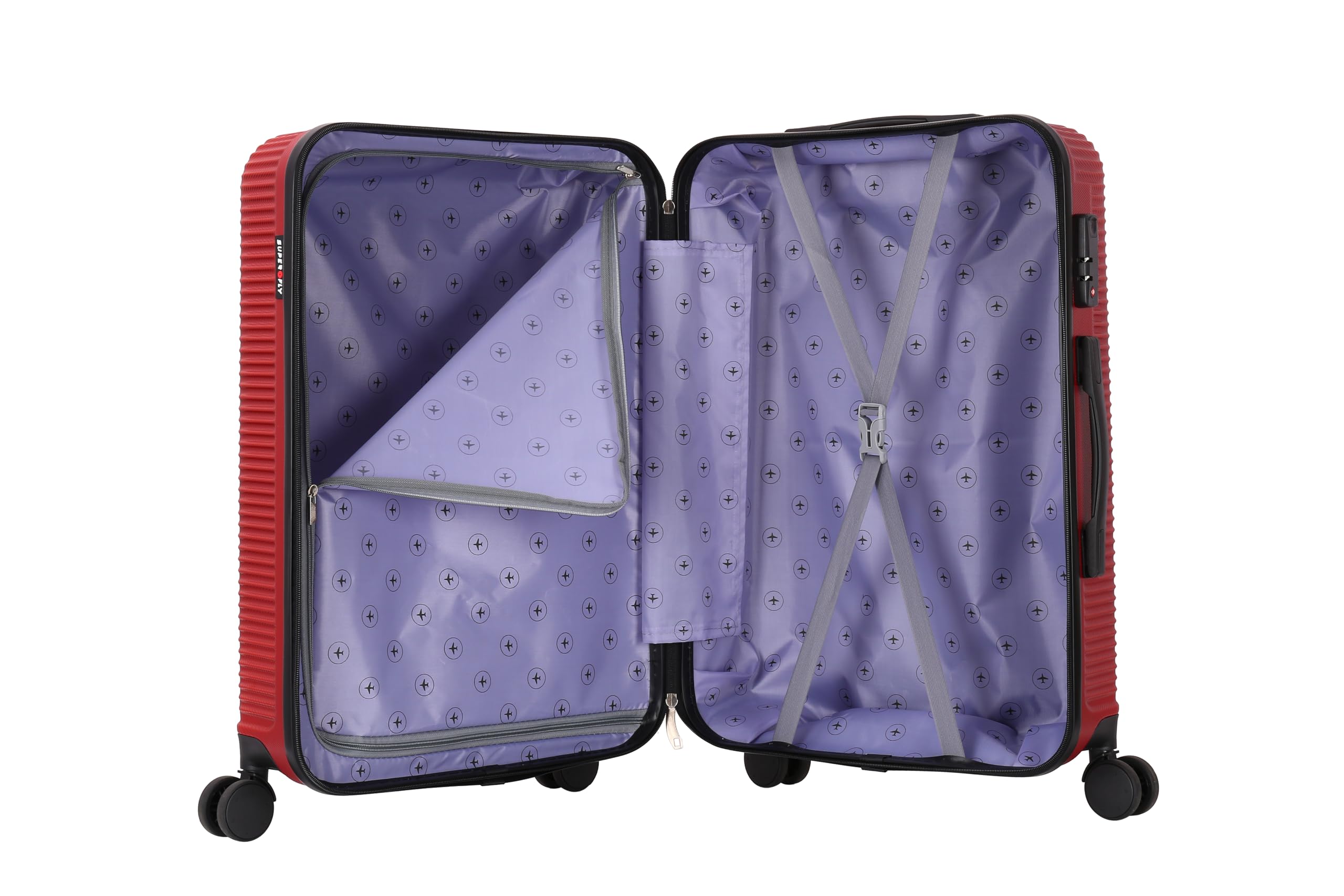 Valise grande taille rigide 75 cm Trolley ADC collection Papillon blanc – Image 5