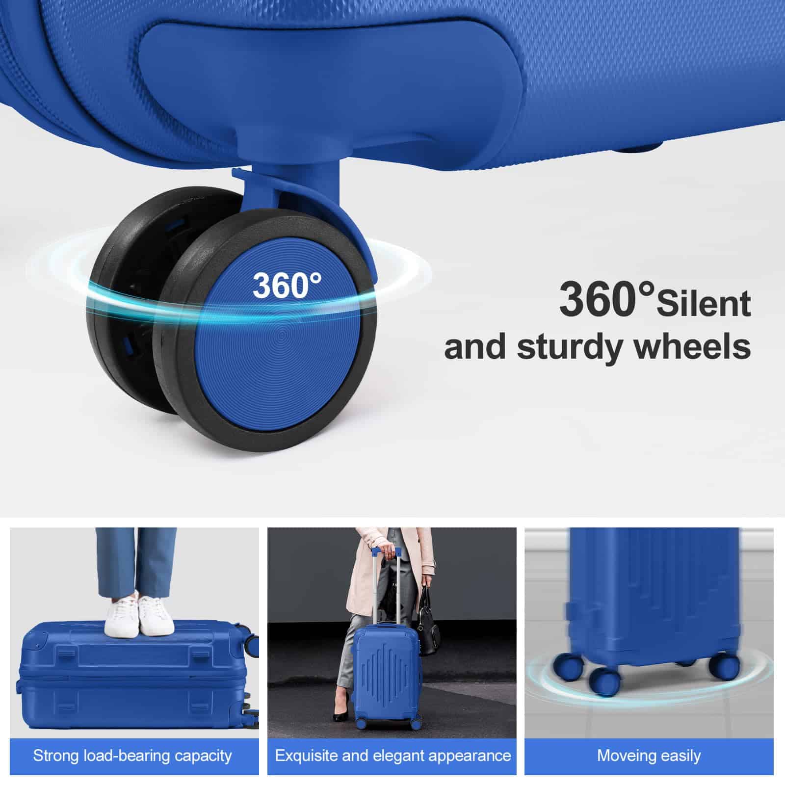 Valise grande taille rigide LALAHO 75 cm ABS 4 roues avec serrure à combinaison – Image 5