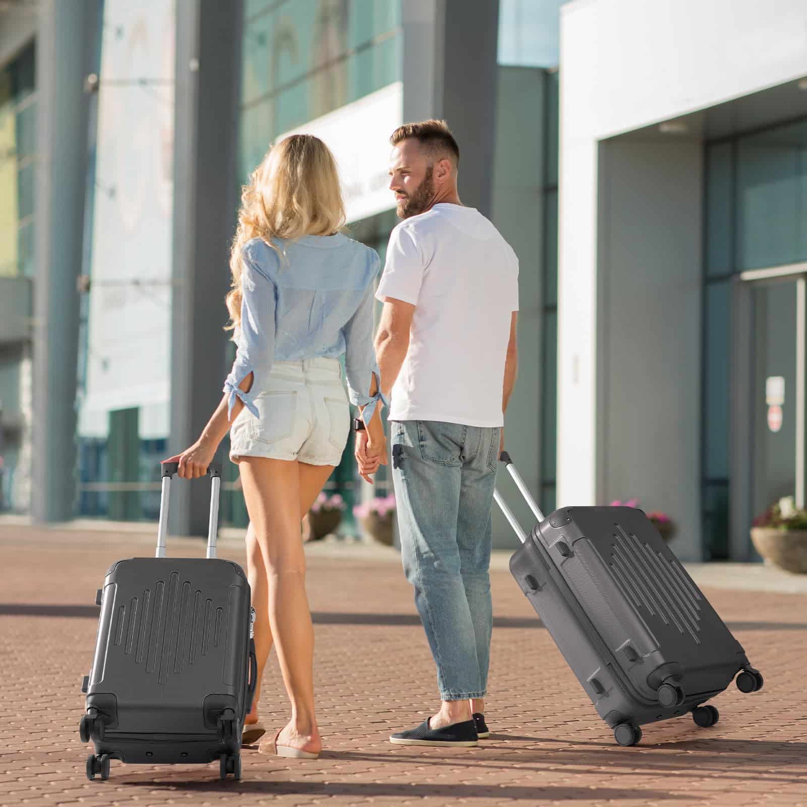 Valise cabine rigide LEADZM 55 cm ABS légère 4 roulettes – Image 3