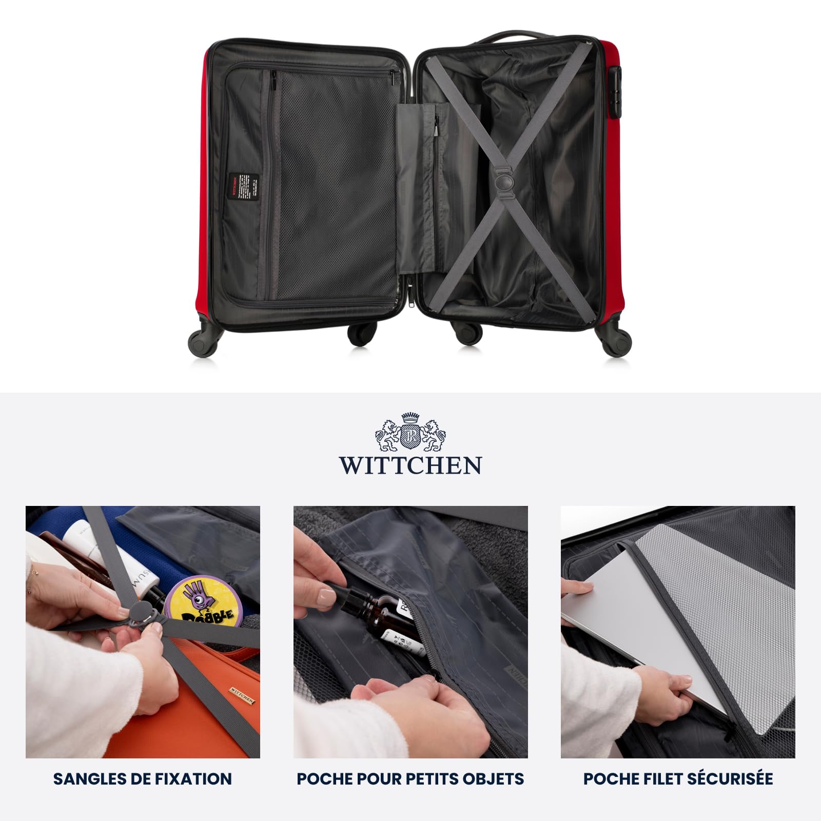 Valise moyenne rigide Wittchen Globe Line 76 cm ABS 4 roues rouge – Image 6