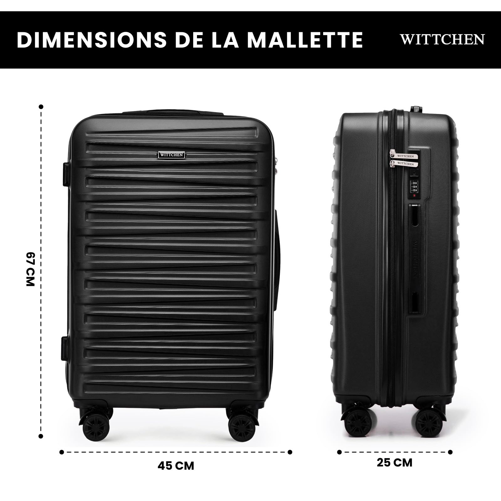 Valise moyenne rigide Wittchen Skyspeed ABS 4 roues serrure à combinaison – Image 3
