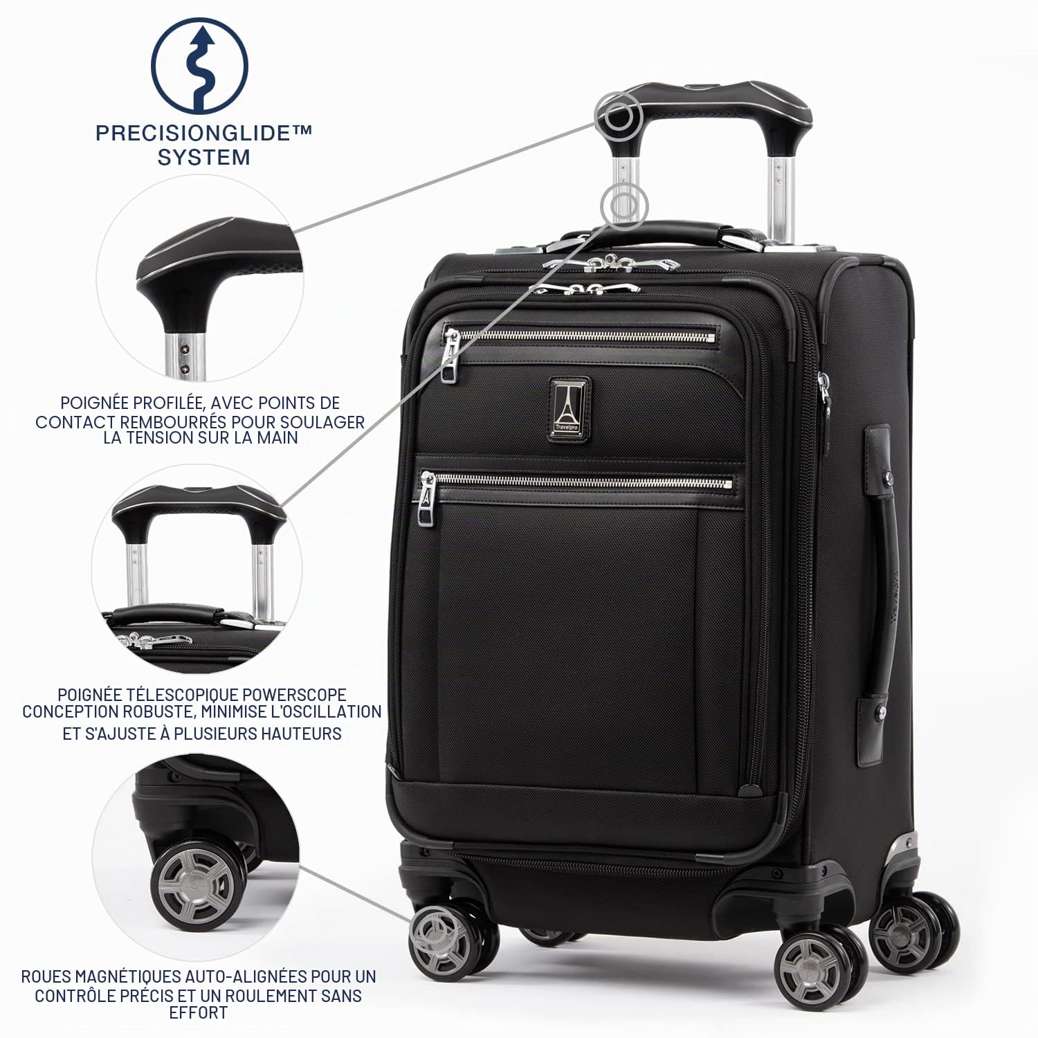 Valise cabine souple Travelpro Platinum Elite 20 pouces extensible 8 roues – Image 3