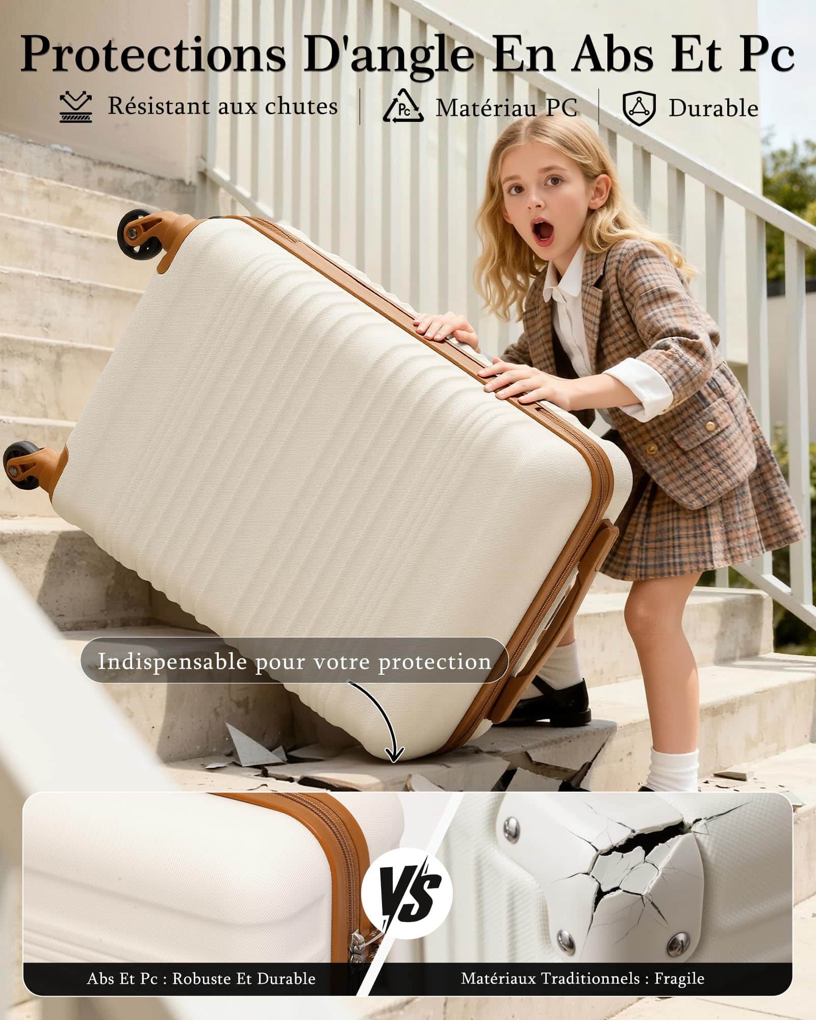 Valise cabine rigide Coolife 55x40x20 cm pour EasyJet avec serrure TSA – Image 6
