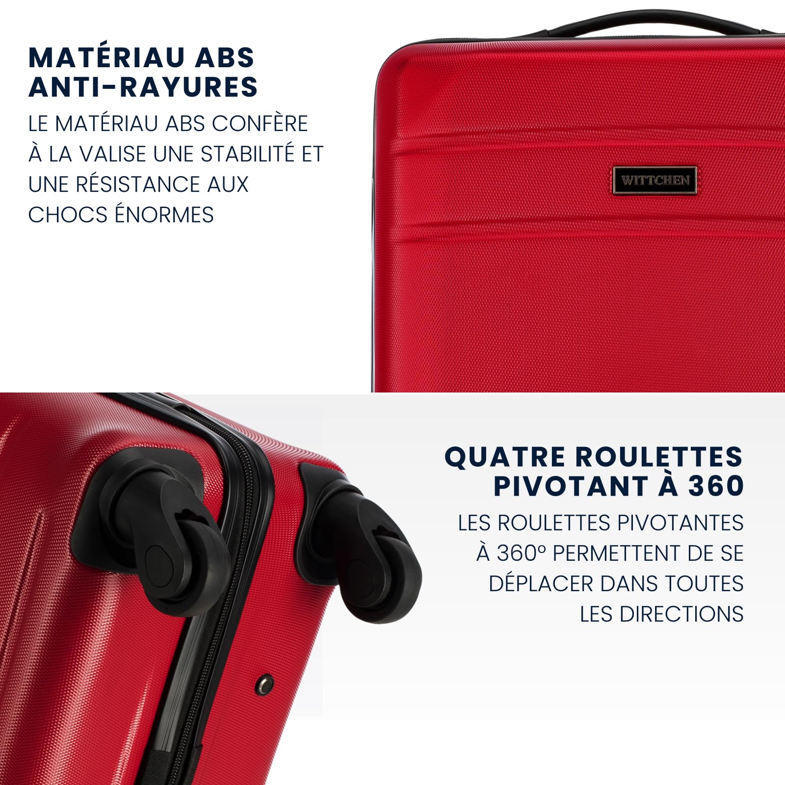 Valise moyenne rigide Wittchen Globe Line 76 cm ABS 4 roues rouge – Image 4