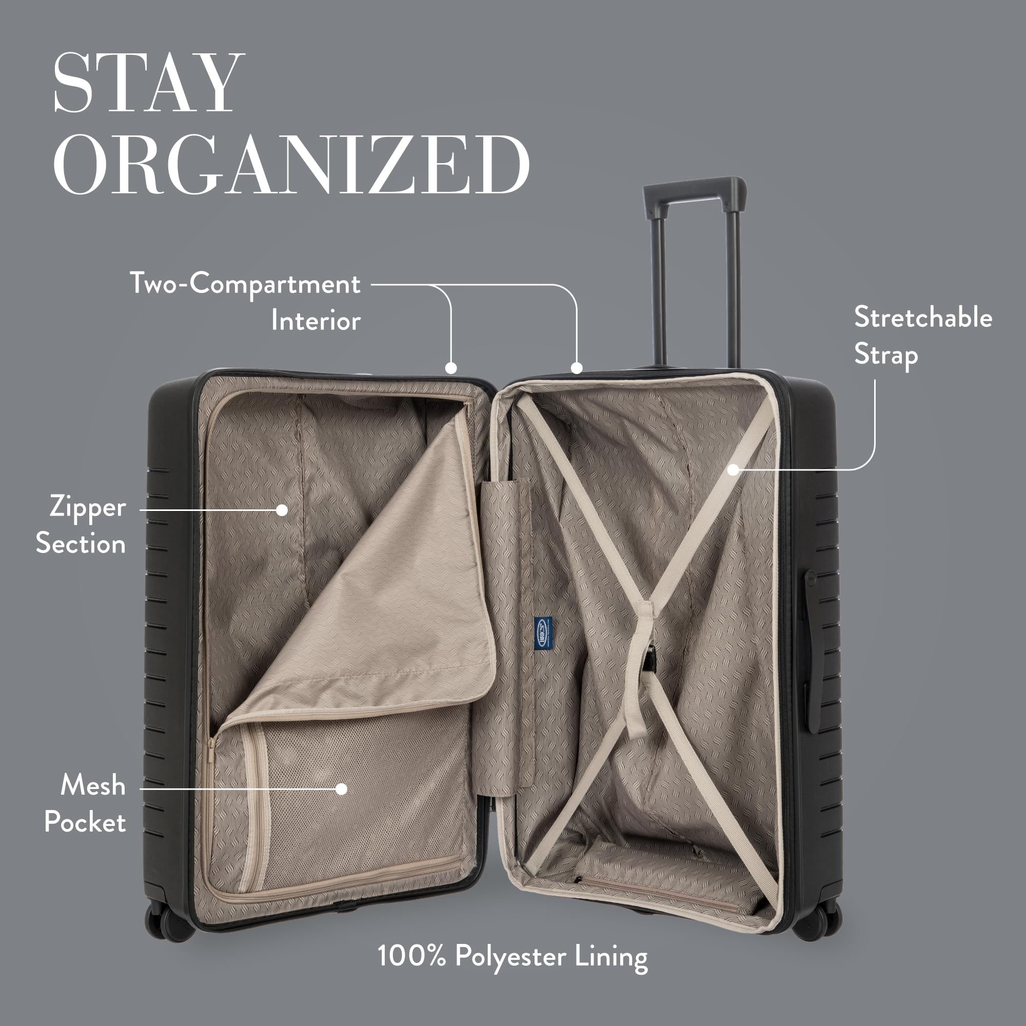 Valise trolley rigide grand format Bric's B/Y noire – Image 4