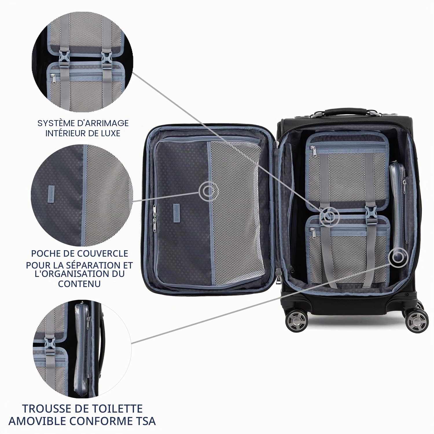 Valise cabine souple Travelpro Platinum Elite 20 pouces extensible 8 roues – Image 6