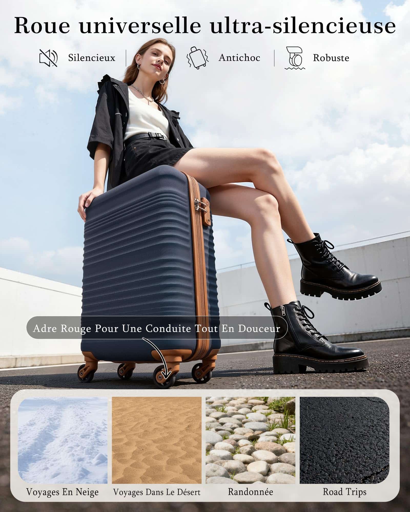 Valise cabine rigide Coolife 55x35x20 cm compatible Ryanair avec serrure TSA – Image 4