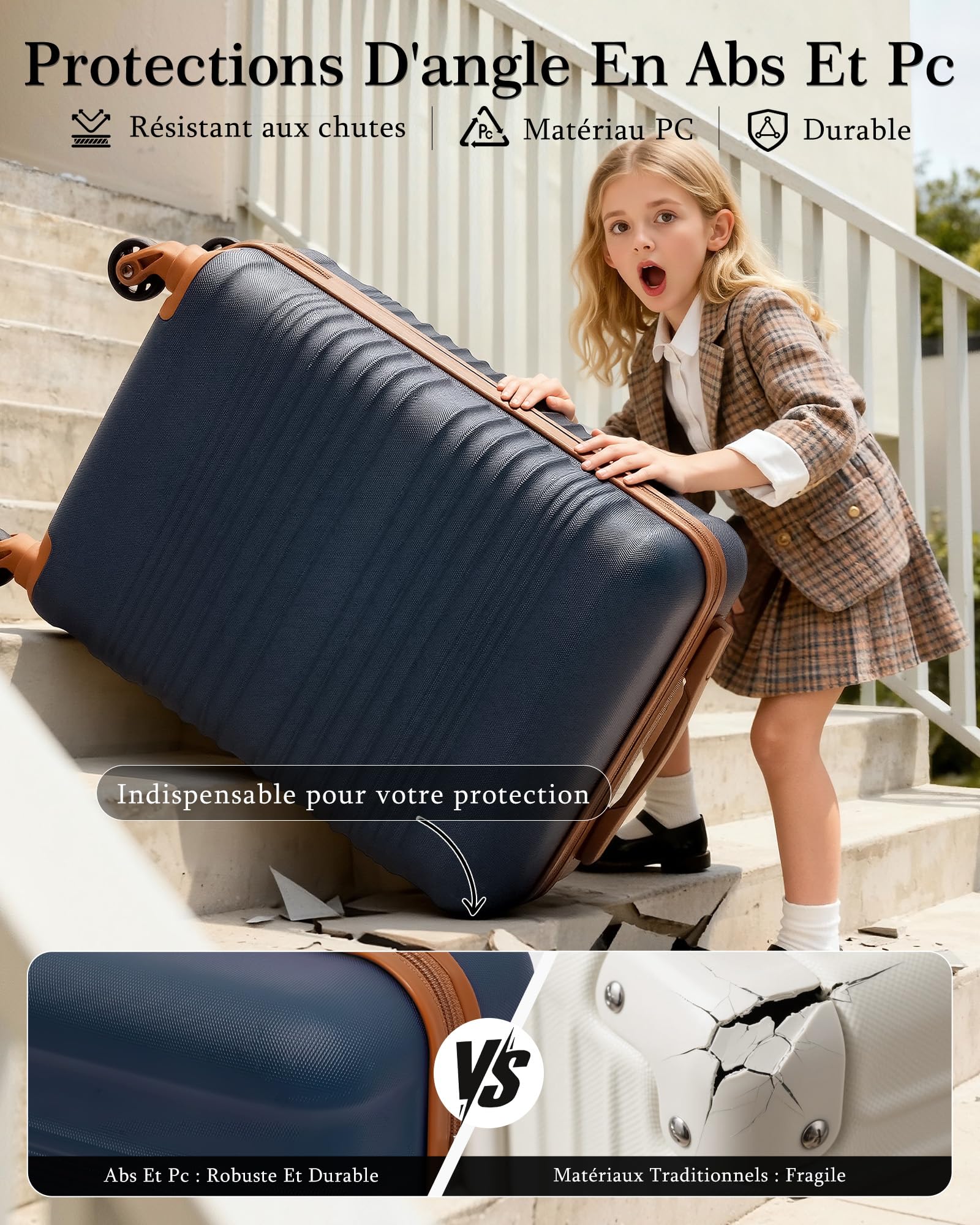 Valise cabine rigide Coolife 55x35x20 cm compatible Ryanair avec serrure TSA – Image 6